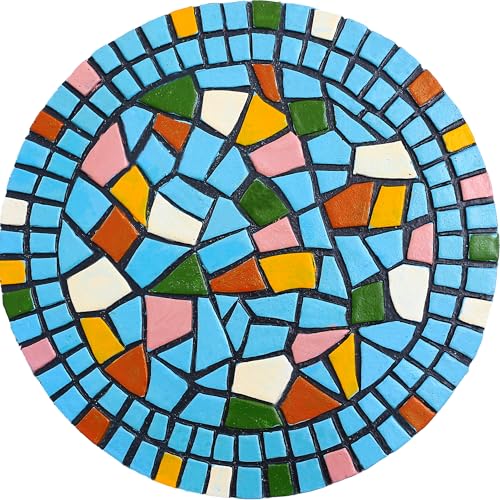 QZSDBWHCB - Garden Decoration - Mosaic Stepping Stone - Patio Decoration Stone 12 Inch (Blue)