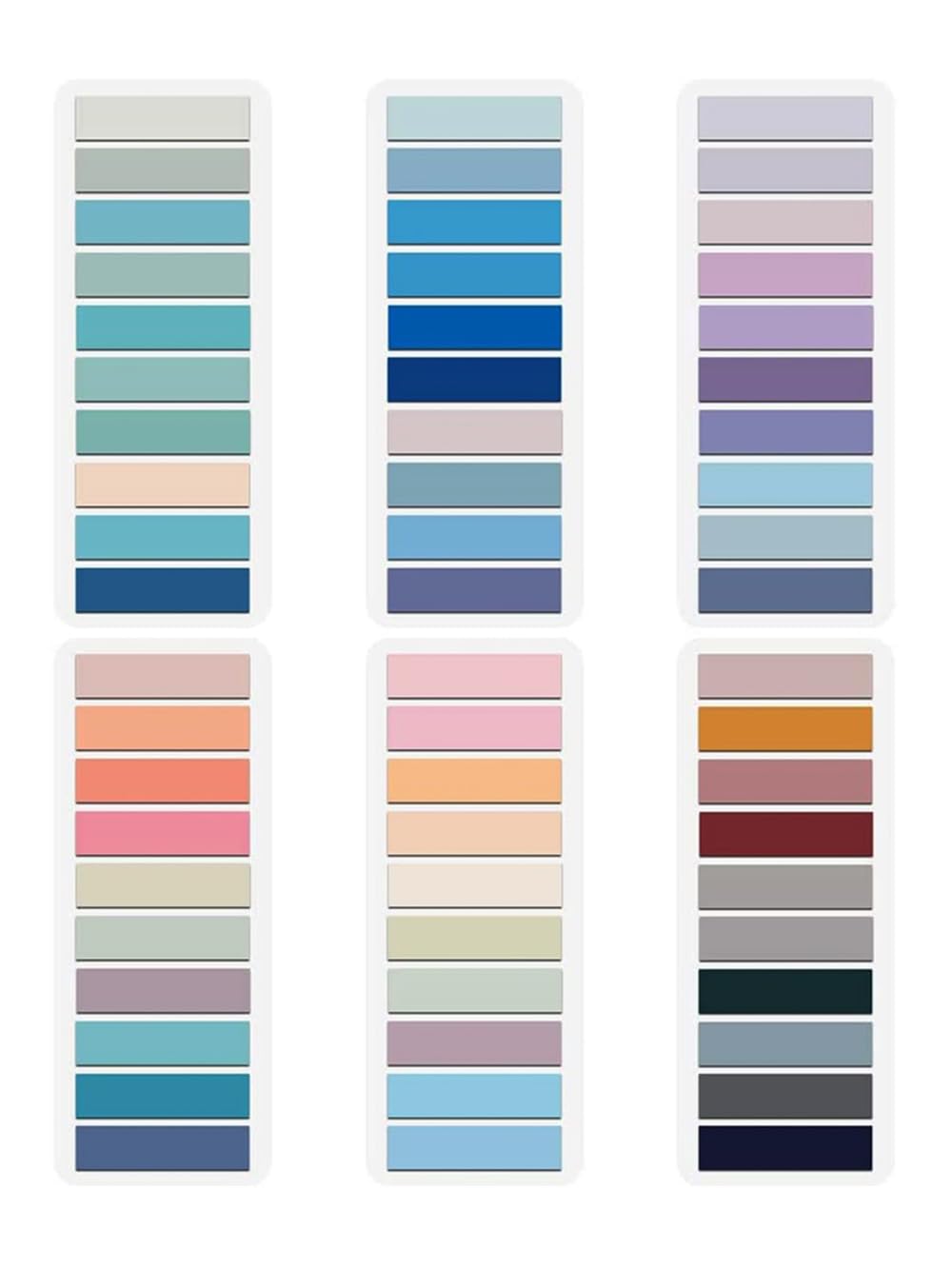 Morandi Translucent Sticky Note Tabs - 1200pcs Page Markers for Annotating Books, Repositionable Book Flags and File Index Tabs - Essential Book Annotation Supplies