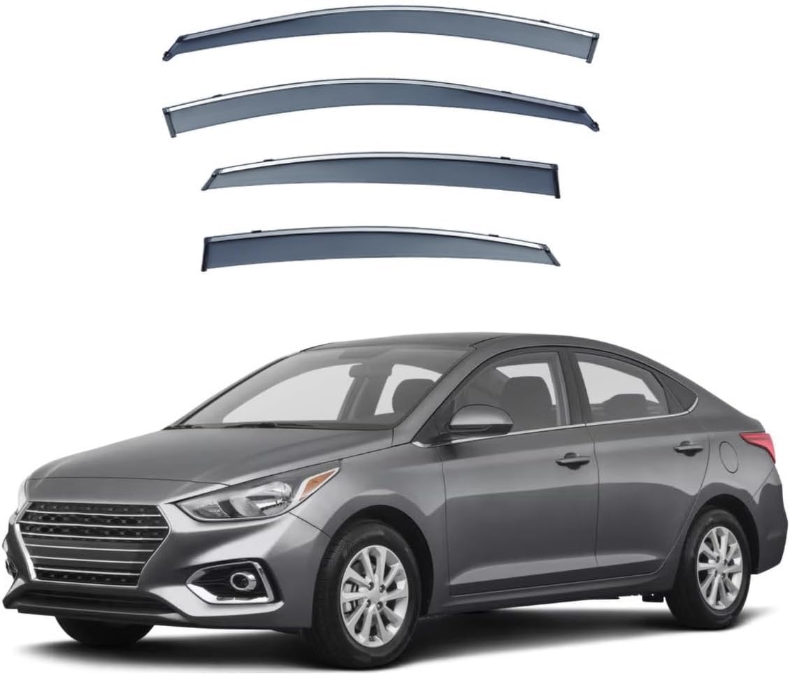 Panxuc Normal Car Wind Deflectors For Hyundai Accent Sedan Hc 2017-2022, Side Window Wind Rain Deflector Window Visor Sun Rain Guard Smoke Guards