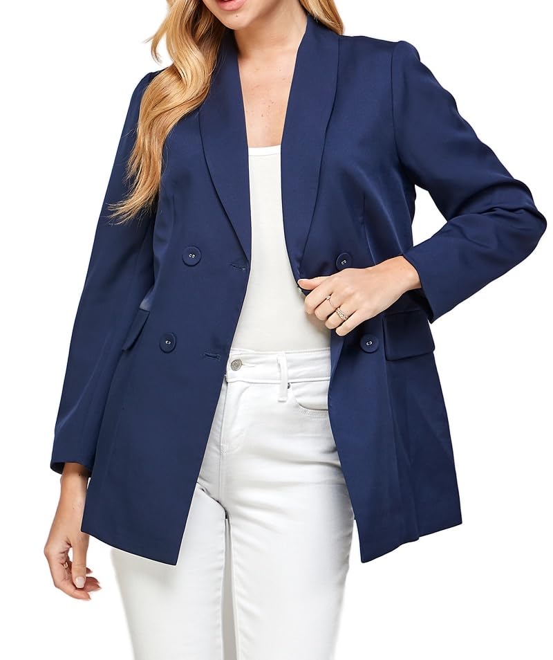 Available Long Sleeve Double Breasted Blazer