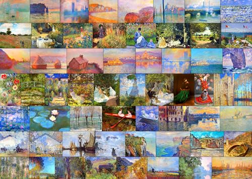 Juegos De Mesa, Home Rompecabezas de 1000 piezas de la colección Claude Monet para adultos, 1000 piezas de rompecabezas de la galería Monet para adultos, rompecabezas de pintura...
