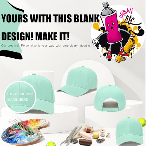 Image of ZH Plain Adjustable Baseball Cap - Lot of 12 Unisex Blank Design Caps