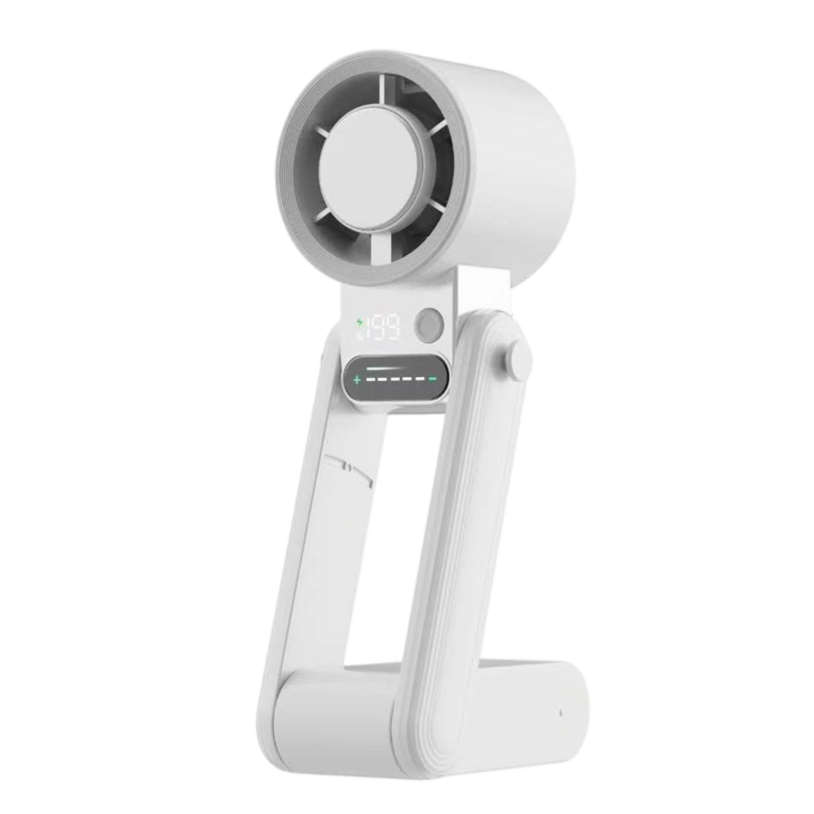 Ventilador de mano portátil con pantalla LED ajustable para oficina y exterior