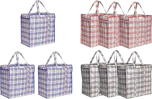 Josephine Osthoff Unisex Aufbewahrungstaschen, wasserdicht & robust, mit Reißverschluss, 75 L, bis 20 kg, 9er-Pack – sortiert
