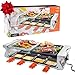 MasterChef Electric Raclette Table Grill w Non-Stick Grilling Plate & Cooking Stone- 8 Person Tabletop Cooker for Indoor, Smokeless Korean BBQ-Melt Cheese, Cook Meat & Veggies, Apps at Once-(19