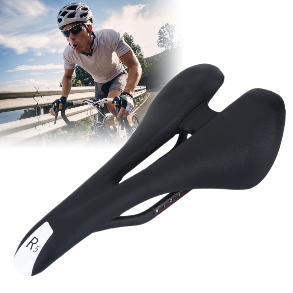 Selle Vélo Route / VTT Confort Creuse Fibre De Carbone - 143 Mm Large - Ultra Légère Avec Ressorts - Coussin Ergonomique