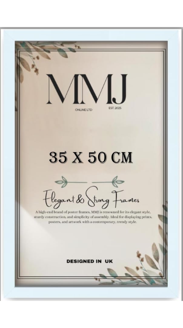 New Elegant Picture Poster Photo Frame 35x50 cm (14x20 Inch) – Wall Mounted Frame for Certificates, Jigsaw Puzzles, Artwork – Landscape & Portrait Hanging Z-09 (White)