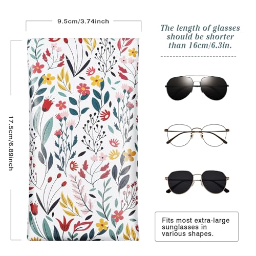 Image of MoKo Squeeze Top Glasses Pouch, Portable Leather Soft Sunglasses Case Anti-Scratch Eyeglasses Bag Goggles Sleeve