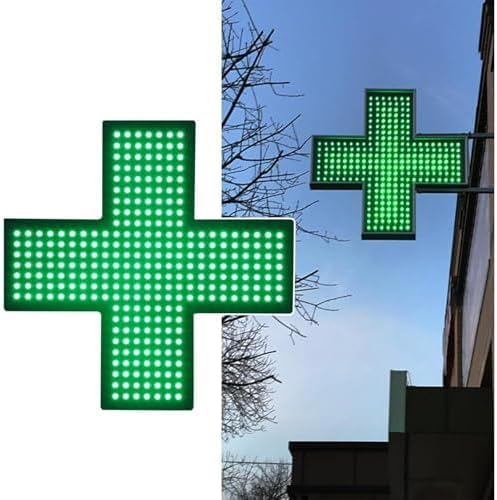 Insegna a LED al neon, multicolore, lampeggiante con catena per appenderla, decorazione da parete/finestra in farmacia, ospedale e clinica