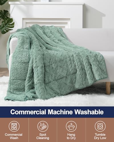 Super Fuzzy Soft Sherpa Fleece Weighted Blanket, 20 lbs Dual Sided Fluffy Heavy Weighted Blankets for Adults - No Bunching with Double Layers of Soft Inner Lining (60"x 80", 20 Pounds)