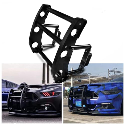 Image of Dyno Racing Black Car Front Bumper Beam Bracket Protector Safety Bar Kit Bull Bar Grille Guard Removable Compatible With Ford Mustang 2015-2019