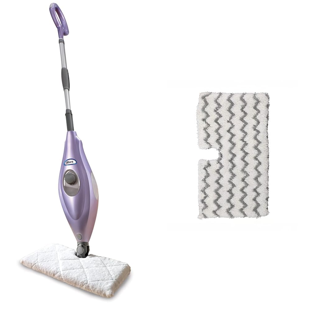 Shark S3501 Steam Pocket Mop Hard Floor Cleaner + Advanced Microfiber Washable &amp; Reusable Cleaning Pads, Compatible with S3501 &amp; S3601, With Rectangle Head and 2 Washable Pads