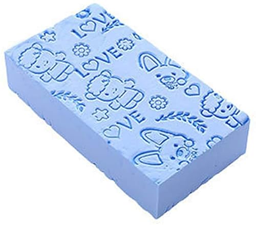 AOLNGG 垢すりスポンジ シャワーブラシ 動物柄 可愛い 毛穴清潔 角質除去 海綿 やわらか 垢すりやさしい 入浴用品 バス用品 お風呂用 ボディースポンジ 血行促進 子供/大人 男女兼用 1枚 13*7*3cm ブルー グリーン ピンク イェロー (