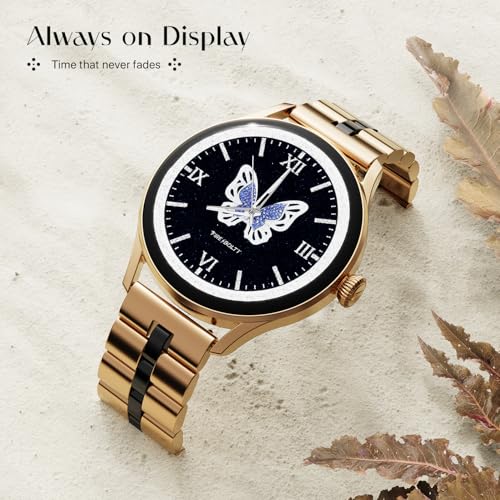 Image of Fire-Boltt Glitz Women Smart Watch with 1.19 inch AMOLED Display, Bluetooth Calling, Rotating Crown, Always On Display, 1000 Nits Brightness, IP68 Waterproof Imperial Gold