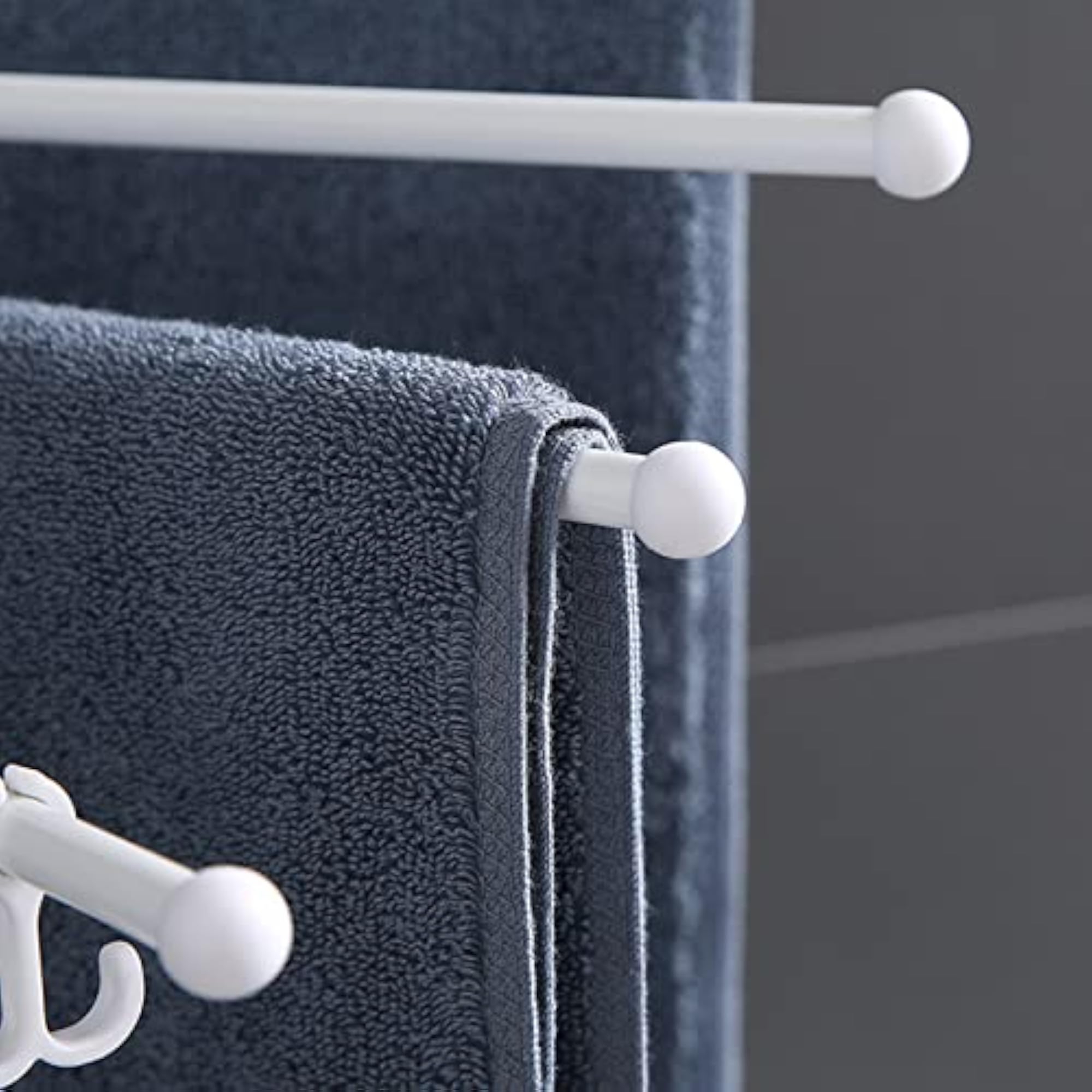 Plastic Swing Hanger Towel Rack, Self Adhesive Bathroom Holder