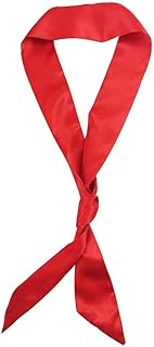 Ribbon Scarf for Women Handbag Wrap Handle Satin Belt Sash Necktie Neck Scarf,Fashion Hair Accessory Hairband (red)
