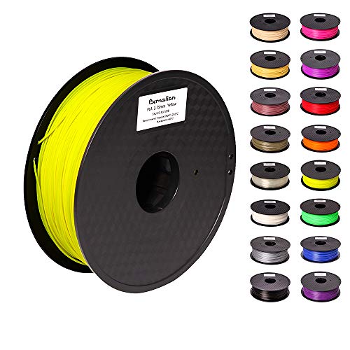 Pxmalion PLA 3Dプリンター用フィラメント素材 マテリアルPLA樹脂材料 1.75mm径 正味量1KG(2.2LB) 精確度+/- 0.03mm だいぶの3Dプリンターと3Dプリントペンが適用 (黄色/イエロー)