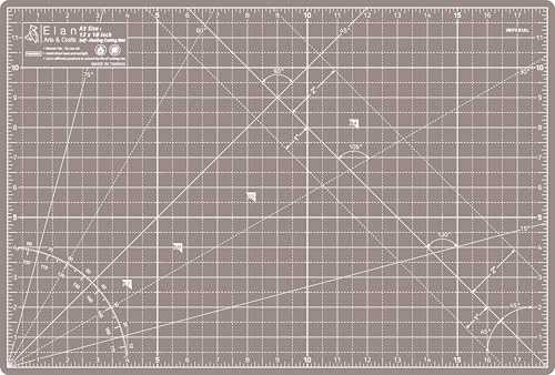 Image of Elan Cutting Mat A3 Black & Taupe, Self Healing Cutting Mat 12x18 Inch, 5-Ply Craft Board Black, Hobby Board for Crafts 12x18 Inch
