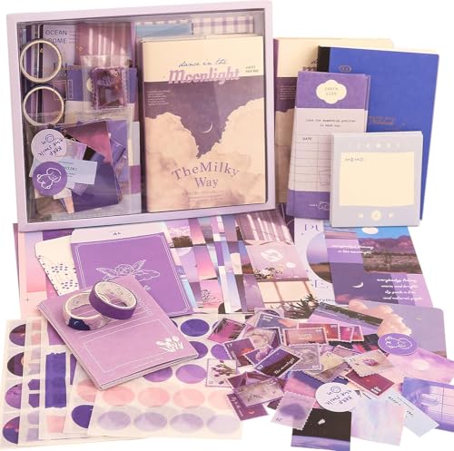 Image of Bstorify Scrapbook Photo Albums Brown Thick Kraft Paper Scrap Book Ideal for Your Scrapbooking Albums Art & Craft Projects (Moonlight), 256 Pages, Medium