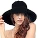 LRKC Women's Summer Cotton Bucket Beach Hat Foldable Sun Hat