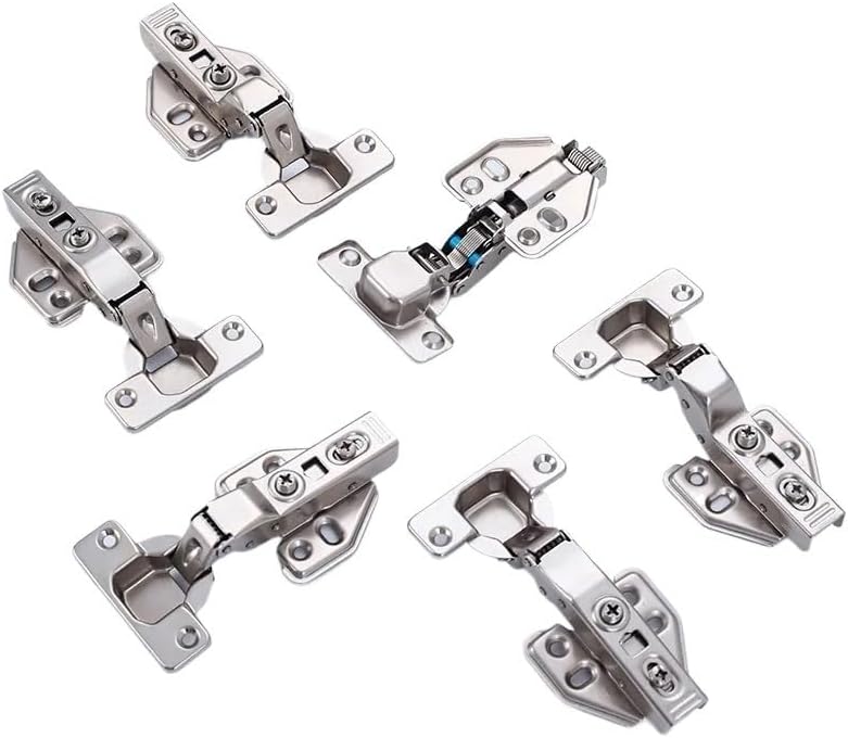 1pc Hydraulic Cold-Rolled Steel Cabinet Wardrobe Door Hinge Silent Furniture Door Bracket Fixed Installation Damping(Fixed-Silver Type A Big Bend)