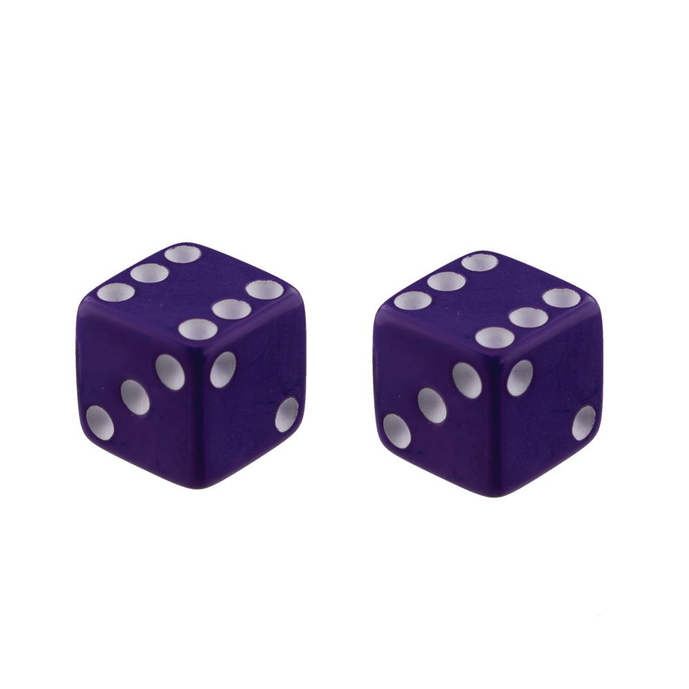 Dice Schrader Valve Caps Purple