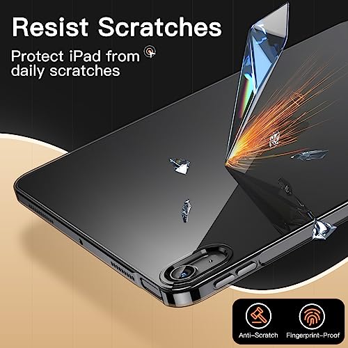 Jetech Case For Ipad Air 5/4 (10.9-Inch, 2022/2020 Model, 5Th/4Th Generation), Soft Tpu Transparent Slim Shockproof Tablet Cover, Support Pencil 2Nd Charging (Black) #TOP4