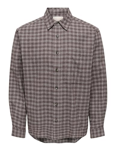 Chemise à carreaux homme Onsgudmund Only & Sons vêtement ample manches longues