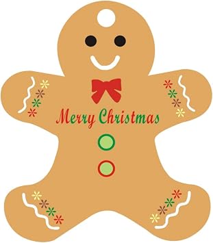 60PCS Christmas Gingerbread Man Gift Tags for DIY Present Party Labels