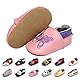 EDOTON Krabbelschuhe Baby LederLauflernschuhe Mädchen mit weichen Wildledersohlen Lederschuhe Baby Jungen Mädchen Hausschuhe 0-24 Monate