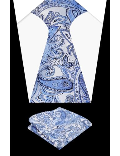 Image of Alizeal Mens 3.15'' Vintage Paisley Tie Pocket Square Set