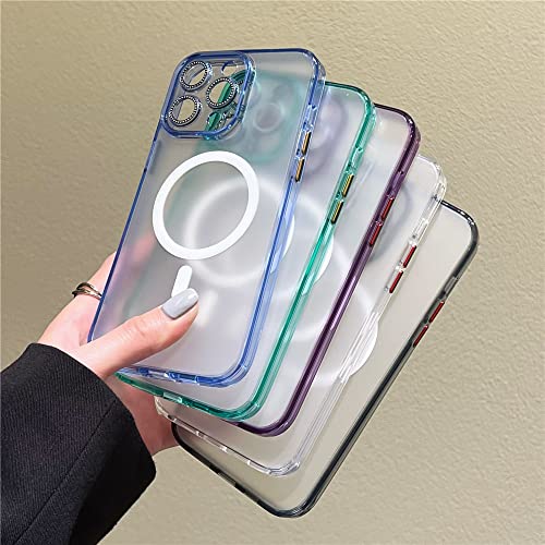 Coque transparente mate iPhone 14 Pro magnétique avec protection caméra rigide