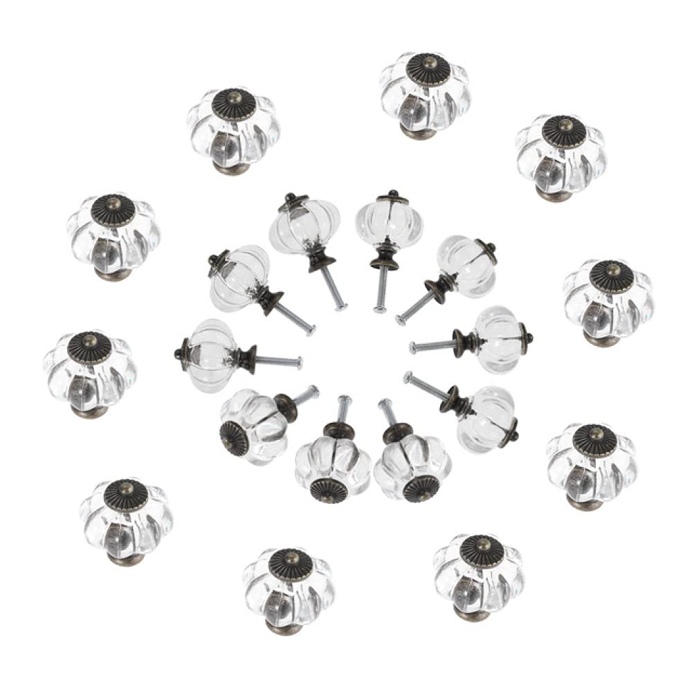 Bouton citrouille transparent poignée claire acrylique alliage tiroir armoire 20pcs