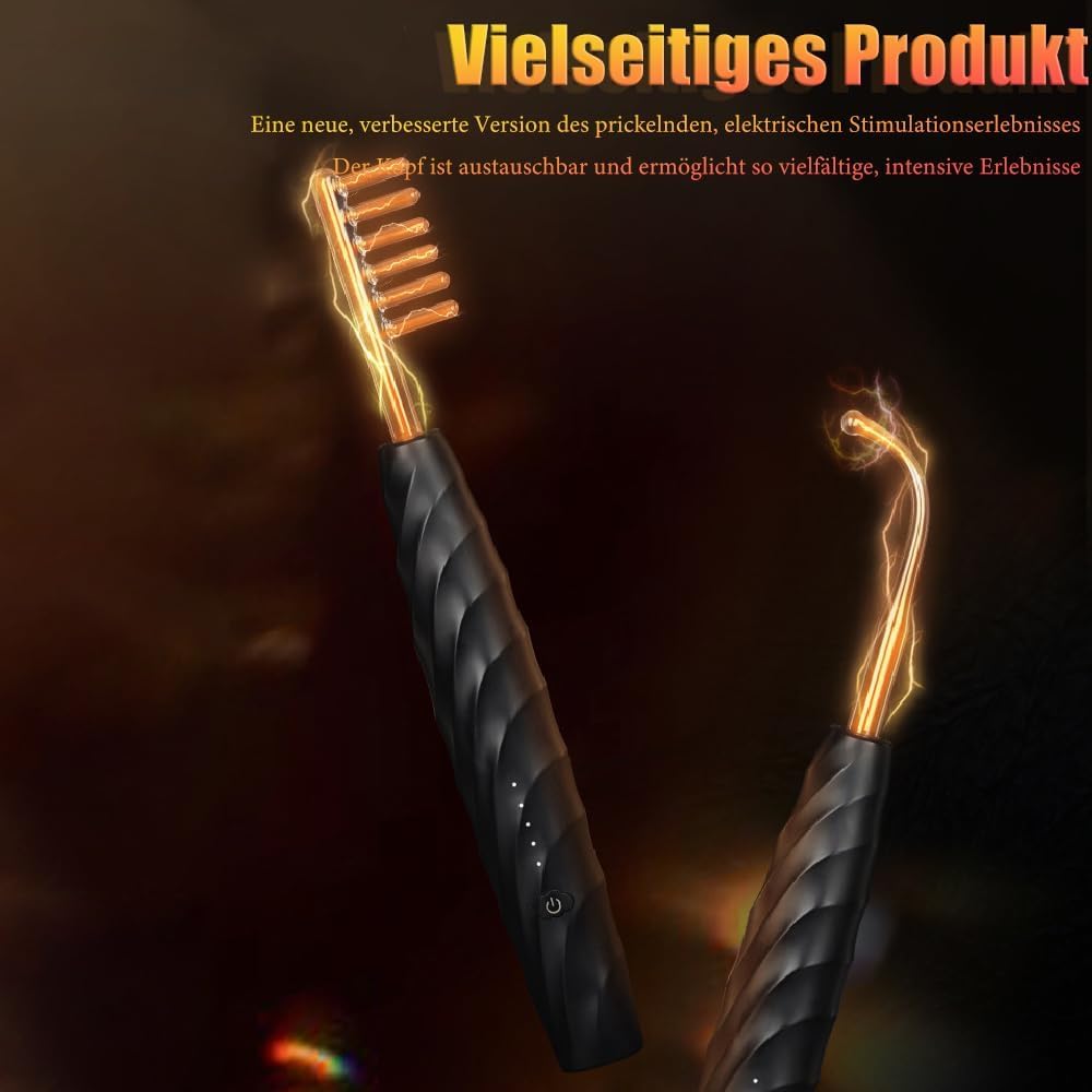 SM Elektro Shock Massagestab Nippel, klitoris,Anal, Penis, G-Punkt Stimulation 5-Frequenz-Elektroschock Foltergerät 4 austauschbare Köpfe BDSM Masturbation Erotik Sex Spielzeug Für Männer Frau Paare