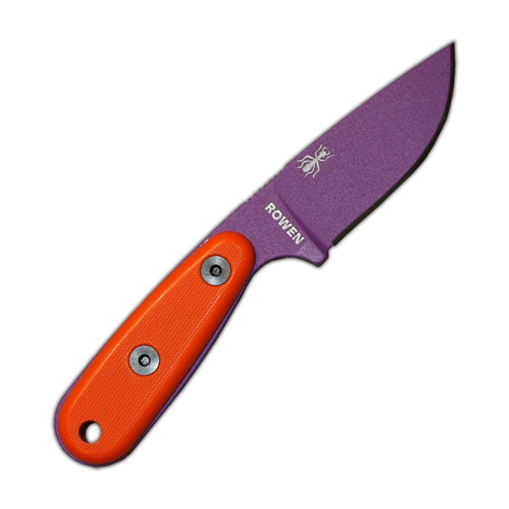 ESEE Izula Purple Fixed Blade Knife w/Orange G10 Handles and Molded Polymer Sheath