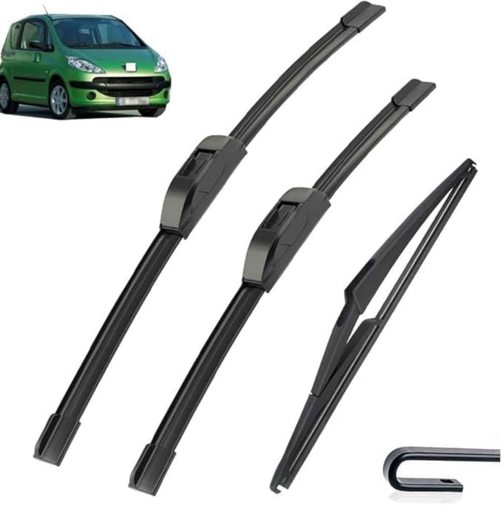 NYSLDSCO Premium Exact Fit Windscreen Wiper Blades for Peugeot 1007 2005-2010 2011 24in+18in+12in Durable Natural Rubber Easy Fit for a Quiet and Streak Free Wipe