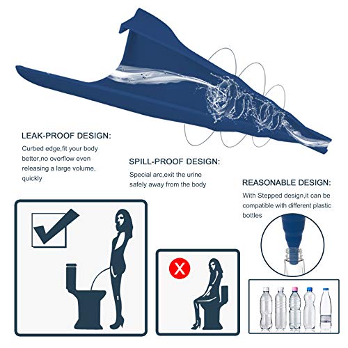 Image of Female Urinal, Reusable Silicone Foolproof Women Pee Funnel Allows Women to Pee Standing Up,Women's Urinal is The Perfect Companion for Indoor Use