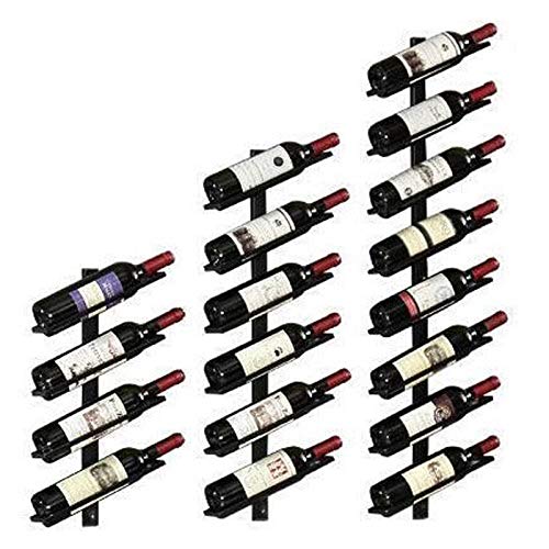 KEppd Porte-Bouteilles muraux, Porte-Bouteilles de vin en Fer forgé, présentoir à Champagne, Accessoires de vin, Costume 3 pièces