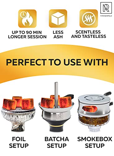 Hookah Charcoal Hookah Coals For Hookah Coconut – Xl Pack 84 Count & Premium Hookah Hose With Mouthpiece - 60" Long #TOP1