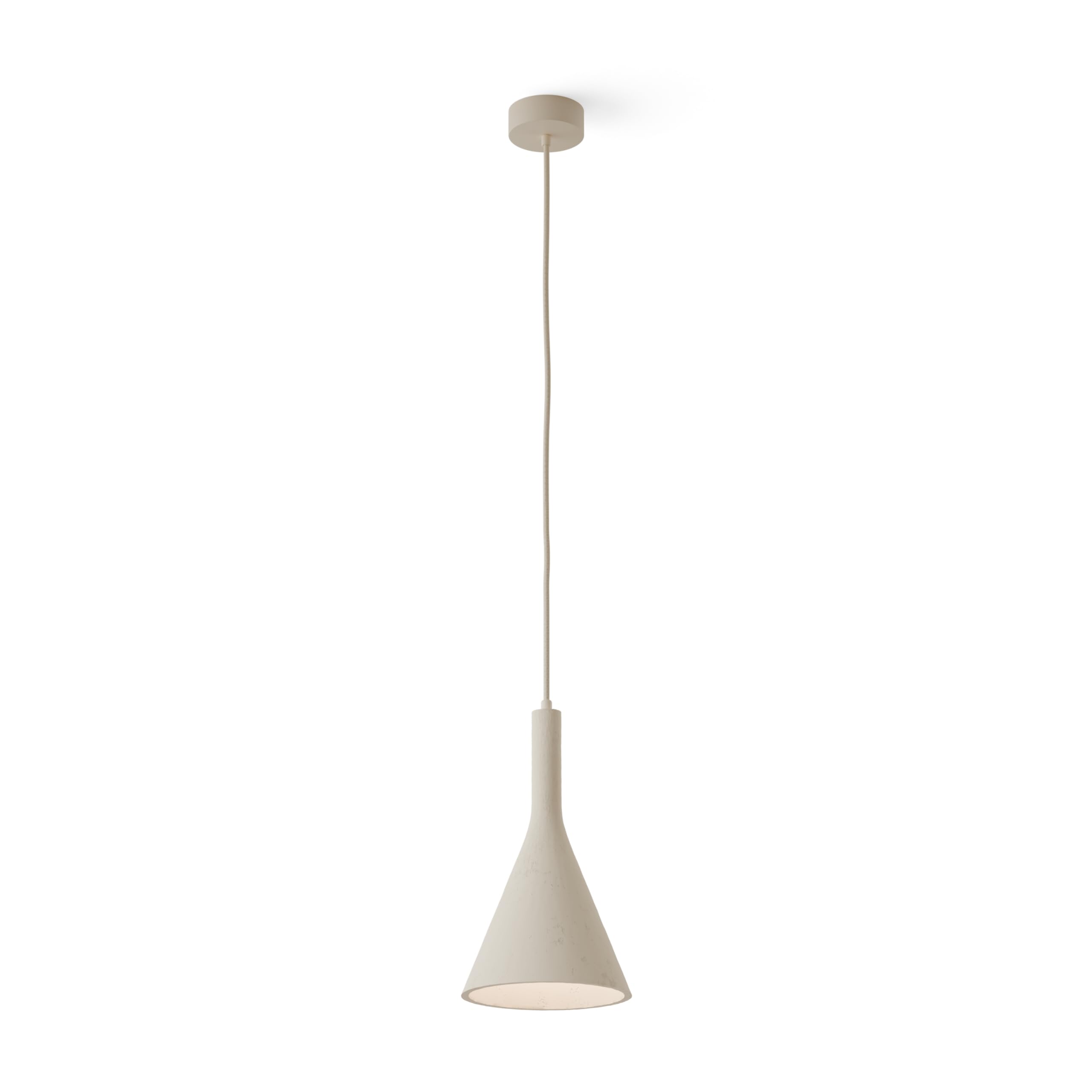 Sulion - Lámpara de Techo CALA Beige con Casquillo E27 | Iluminación Industrial Minimalista | Regulable en Altura | Bombilla No Incluida