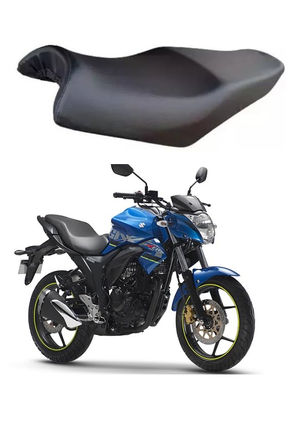 Image of Ask Suzuki Gixxer Single Bike Seat Cover Black Colour Removable & Washable PU Leather Waterproof seat Cover Suzuki Gixxer (Black)