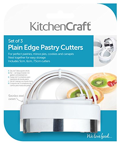 KitchenCraft 3 Piece Pastry Cutter Set, Round, Plain Edge, Ideal for Scones Cookies, Mince Pies & More - Image 3