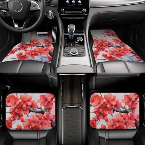 Tapis de sol voiture rouge motif prune pour SUV et berline