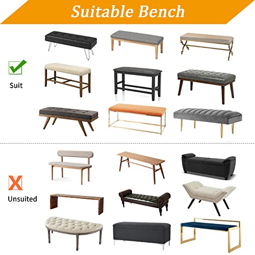 Yisun New Dining Bench Cover, Stretch Wear-Resistant Bench Slipcovers, Anti-Slip Removable Bench Covers For Living Room, Bedroom, Kitchen (Weave Grey) #TOP5