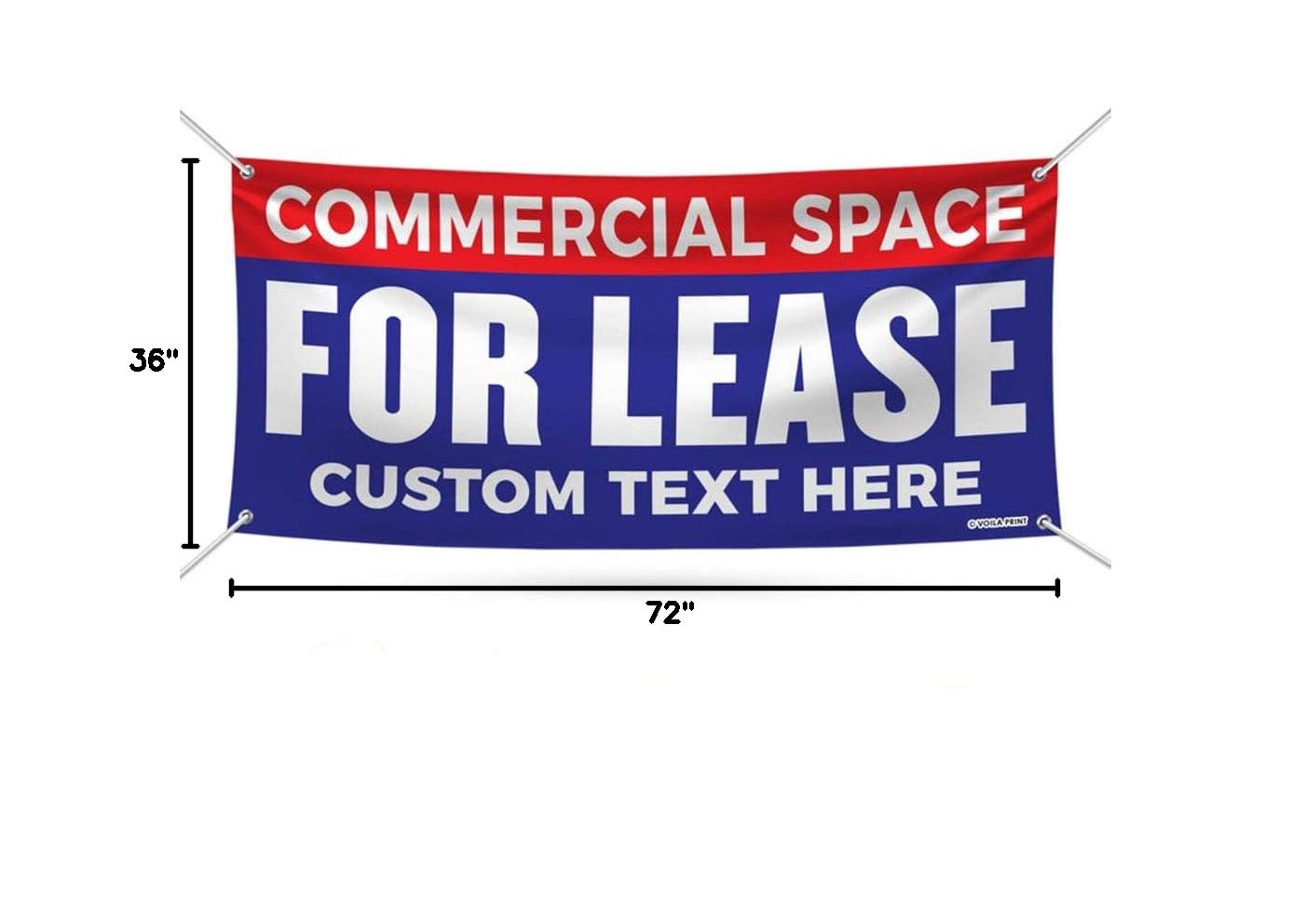 Commercial Space For Lease Custom Banner Sign - 13 oz Heavy Duty Waterproof Vinyl Banner for Business with Metal Grommets, VP5427 (36" x 72")