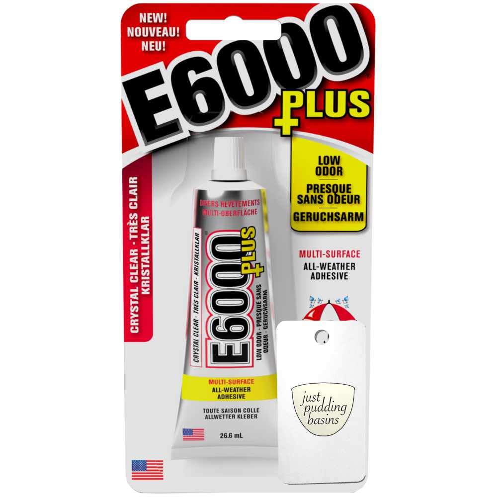 E6000 Plus Multi-Purpose Clear Strong Glue is Waterproof and Paintable, Strong Flexible Craft Adhesive for Wood, Glass, Fabric, Ceramic, Metal and More, 26.6ml and Applicator Card