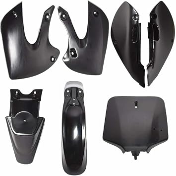 BLACK PLASTIC FENDER FOR KLX110 DRZ110 KX65 7PCS SET PS14_FBA