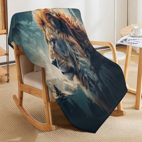 Manta de franela de león de 150x200 cm suave y gruesa para sofá 8