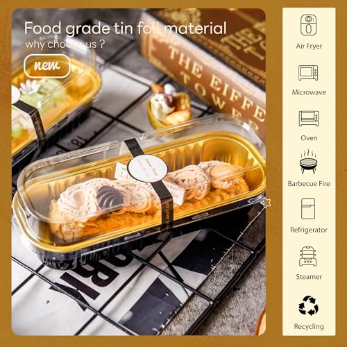 NPLUX Bundle of 50 Pack Mini Cake Pans with Lids and Spoons and 100 Pack Cellophane Bags - image 8