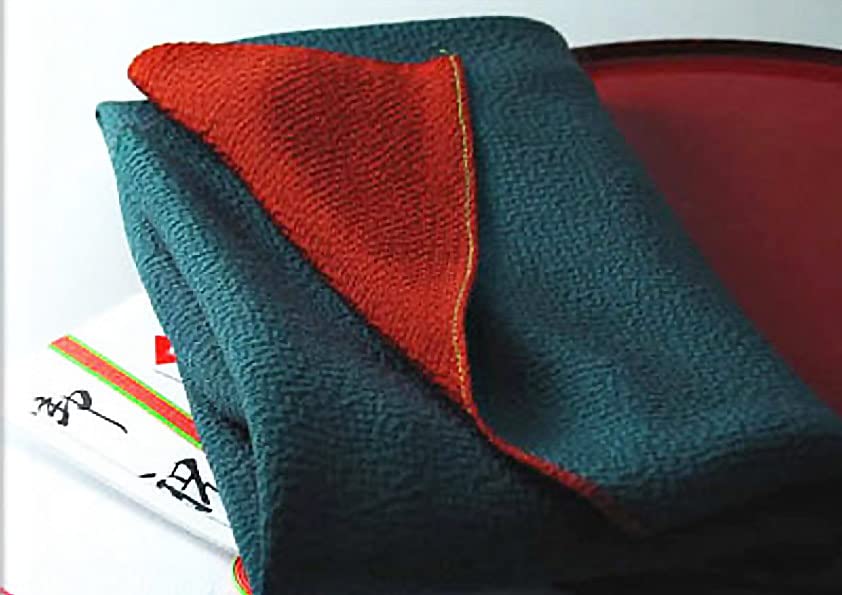 両面染め京友禅風呂敷 正絹ちりめん風呂敷 京友禅風呂敷 正絹ちりめん風呂敷 中巾（45cm） ［両面染め］小風呂敷 老竹（おいたけ） / 熨斗目浅黄（のしめあさぎ）リバーシブル 平井 中巾(45cm) 小風呂敷 表